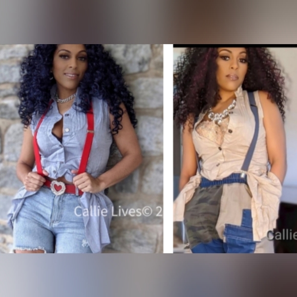 Elaine Edge of Bridgerton: Ruched sleeveless top (tan sz med) - Picture 5 of 6